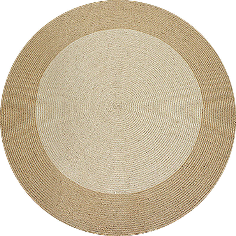 Skorter | Brown Bedroom Carpet Rustic Circular Pattern Rug Sisal Washable Non-Slip Backing Pet-Friendly Rug