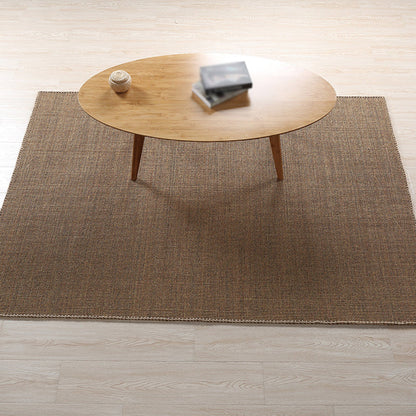 Skorter | Brown Bedroom Rug Country Striped Pattern Rug Jute Washable Non-Slip Backing Pet Friendly Carpet