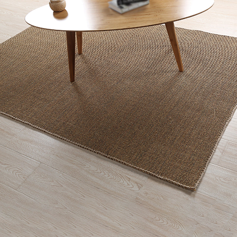 Skorter | Brown Bedroom Rug Country Striped Pattern Rug Jute Washable Non-Slip Backing Pet Friendly Carpet