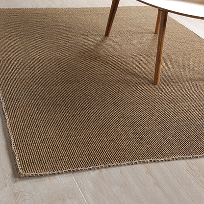 Skorter | Brown Bedroom Rug Country Striped Pattern Rug Jute Washable Non-Slip Backing Pet Friendly Carpet