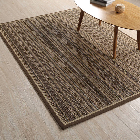 Skorter | Brown Striped Pattern Rug Sisal Country Rug Pet Friendly Washable Non-Slip Rug for Living Room