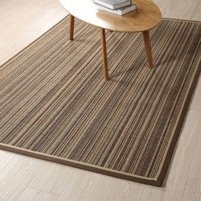Skorter | Brown Striped Pattern Rug Sisal Country Rug Pet Friendly Washable Non-Slip Rug for Living Room