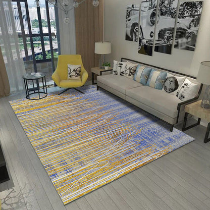 Skorter | Creative Abstract Rug Multicolor Industrial Rug Polyester Pet Friendly Washable Non-Slip Carpet for Living Room