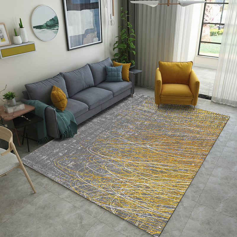 Skorter | Creative Abstract Rug Multicolor Industrial Rug Polyester Pet Friendly Washable Non-Slip Carpet for Living Room