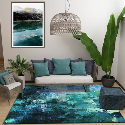 Skorter | Creative Abstract Rug Multicolor Industrial Rug Polyester Pet Friendly Washable Non-Slip Carpet for Living Room