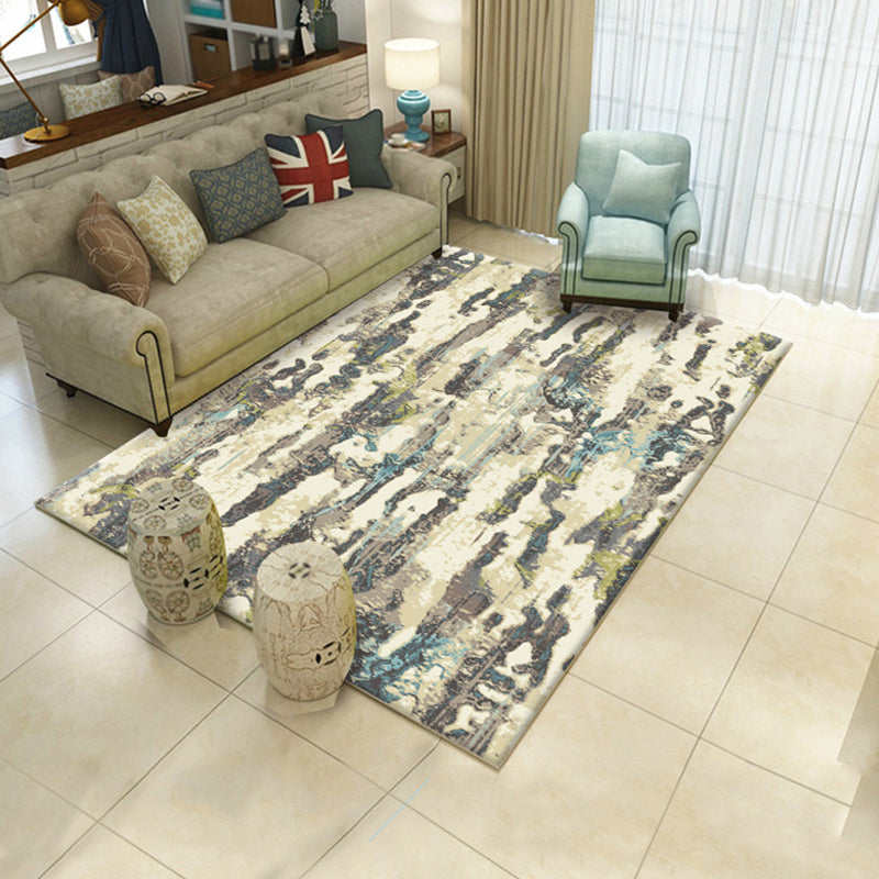 Skorter | Creative Watercolor Pattern Carpet Multicolor Industrial Rug Polyester Pet Friendly Washable Non-slip Carpet for Bedroom