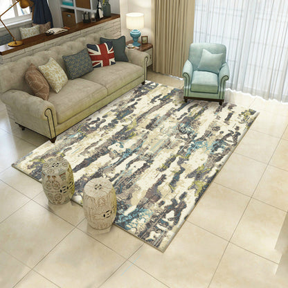 Skorter | Creative Watercolor Pattern Carpet Multicolor Industrial Rug Polyester Pet Friendly Washable Non-slip Carpet for Bedroom