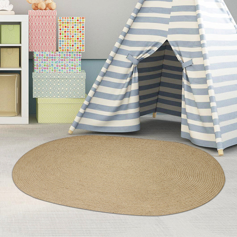 Skorter | Brown Solid Color Rug Sisal Country Rug Pet Friendly Washable Non-Slip Rug for Bedroom