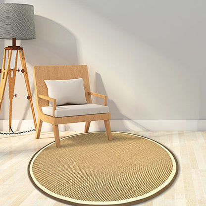 Skorter | Brown Living Room Rug Rustic Circle Pattern Rug Sisal Washable Non-Slip Backing Pet-Friendly Rug