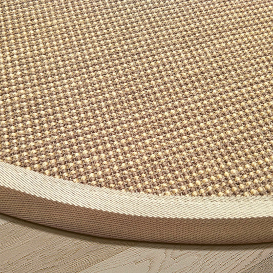 Skorter | Brown Living Room Rug Rustic Circle Pattern Rug Sisal Washable Non-Slip Backing Pet-Friendly Rug