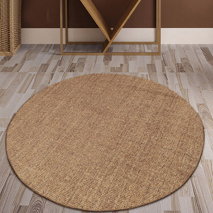 Skorter | Brown Living Room Rug Rustic Circle Pattern Rug Sisal Washable Non-Slip Backing Pet-Friendly Rug