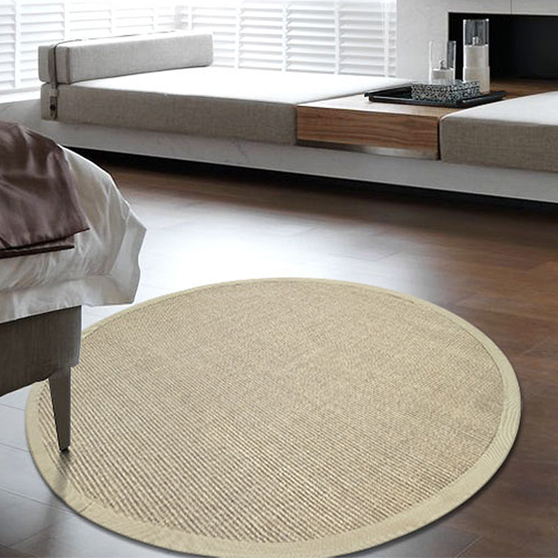 Skorter | Brown Living Room Rug Rustic Circle Pattern Rug Sisal Washable Non-Slip Backing Pet-Friendly Rug