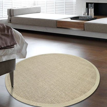 Skorter | Brown Living Room Rug Rustic Circle Pattern Rug Sisal Washable Non-Slip Backing Pet-Friendly Rug