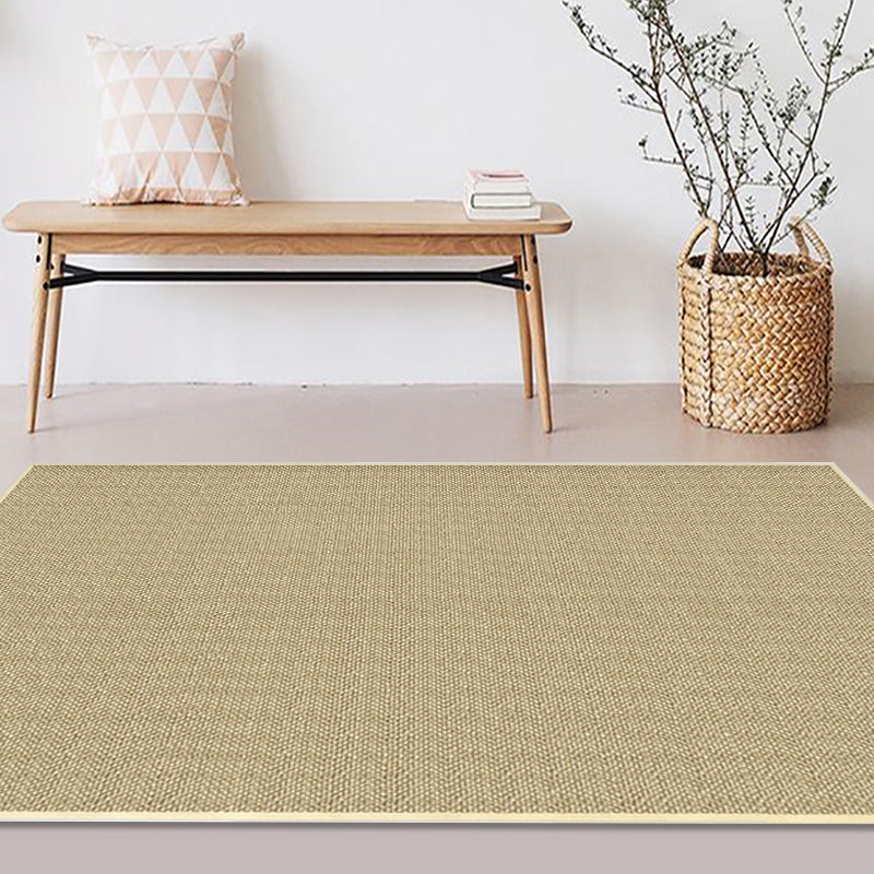 Skorter | Brown Living Room Rug Rustic Solid Color Rug Sisal Washable Non-Slip Back Pet-Friendly Rug