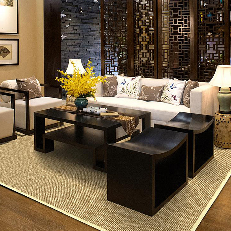 Skorter | Brown Living Room Rug Rustic Solid Color Rug Sisal Washable Non-Slip Back Pet-Friendly Rug