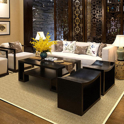 Skorter | Brown Living Room Rug Rustic Solid Color Rug Sisal Washable Non-Slip Back Pet-Friendly Rug