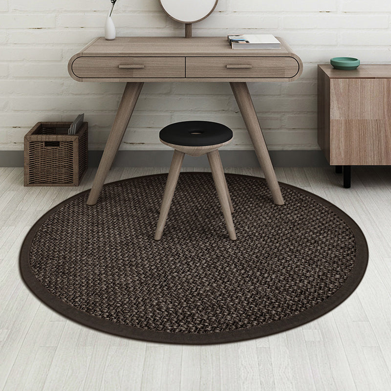 Skorter | Country Solid Color Area Rug Black Jute Rug Non-Slip Pet Friendly Washable Area Rug for Study