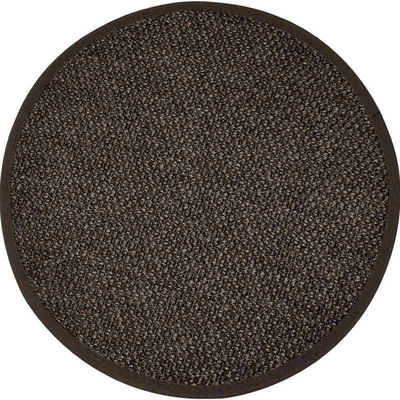 Skorter | Country Solid Color Area Rug Black Jute Rug Non-Slip Pet Friendly Washable Area Rug for Study