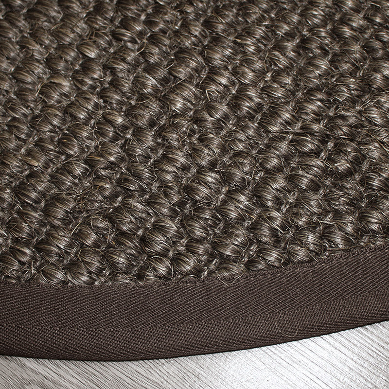 Skorter | Country Solid Color Area Rug Black Jute Rug Non-Slip Pet Friendly Washable Area Rug for Study