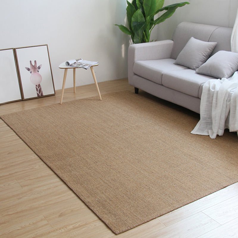 Skorter | Brown Living Room Rug Rustic Solid Color Rug Sisal Washable Non-Slip Back Pet-Friendly Rug