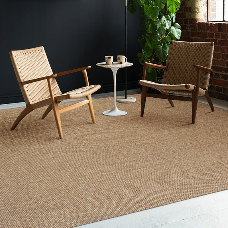 Skorter | Brown Living Room Rug Rustic Solid Color Rug Sisal Washable Non-Slip Back Pet-Friendly Rug