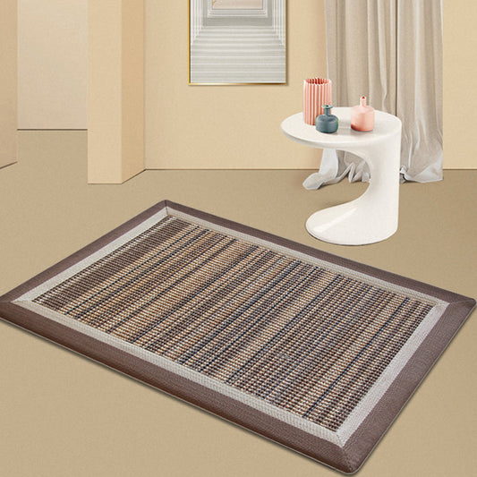 Skorter | Brown Living Room Rug Rustic Striped Pattern Rug Sisal Washable Non-Slip Backing Pet-Friendly Rug