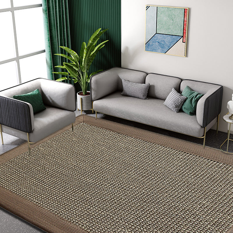 Skorter | Country Plain Carpet Brown Jute Carpet Non-slip Pet Friendly Washable Carpet for Study