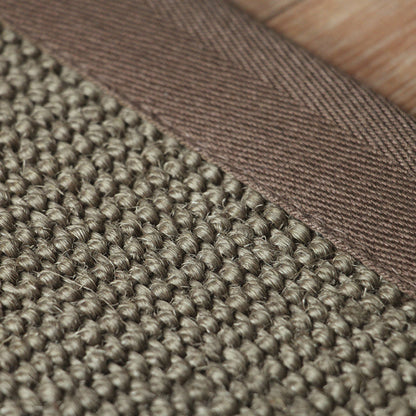 Skorter | Country Plain Carpet Brown Jute Carpet Non-slip Pet Friendly Washable Carpet for Study