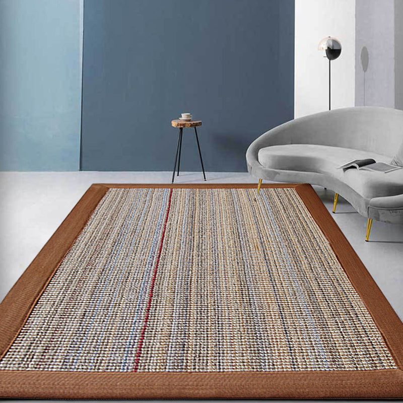 Skorter | Brown Solid Color Rug Sisal Country Rug Pet Friendly Washable Non-Slip Rug for Bedroom
