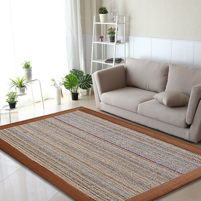 Skorter | Brown Solid Color Rug Sisal Country Rug Pet Friendly Washable Non-Slip Rug for Bedroom