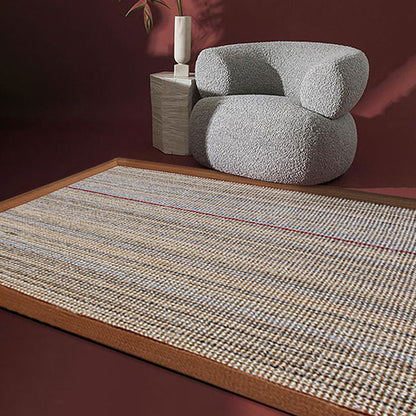 Skorter | Brown Solid Color Rug Sisal Country Rug Pet Friendly Washable Non-Slip Rug for Bedroom