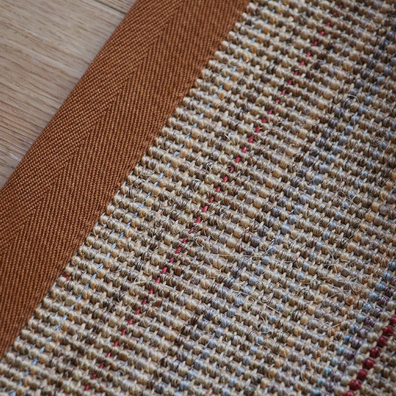 Skorter | Brown Solid Color Rug Sisal Country Rug Pet Friendly Washable Non-Slip Rug for Bedroom