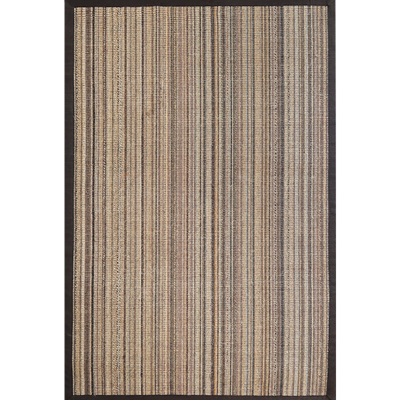 Skorter | Brown Striped Pattern Rug Sisal Rustic Rug Pet Friendly Washable Non-Slip Rug for the Bedroom