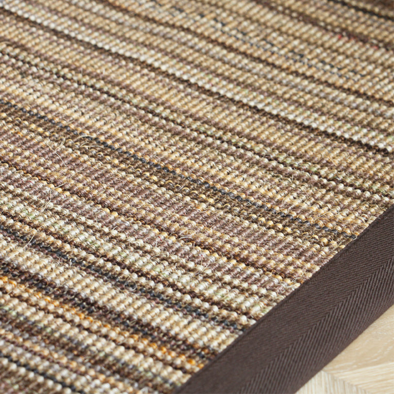 Skorter | Brown Striped Pattern Rug Sisal Rustic Rug Pet Friendly Washable Non-Slip Rug for the Bedroom
