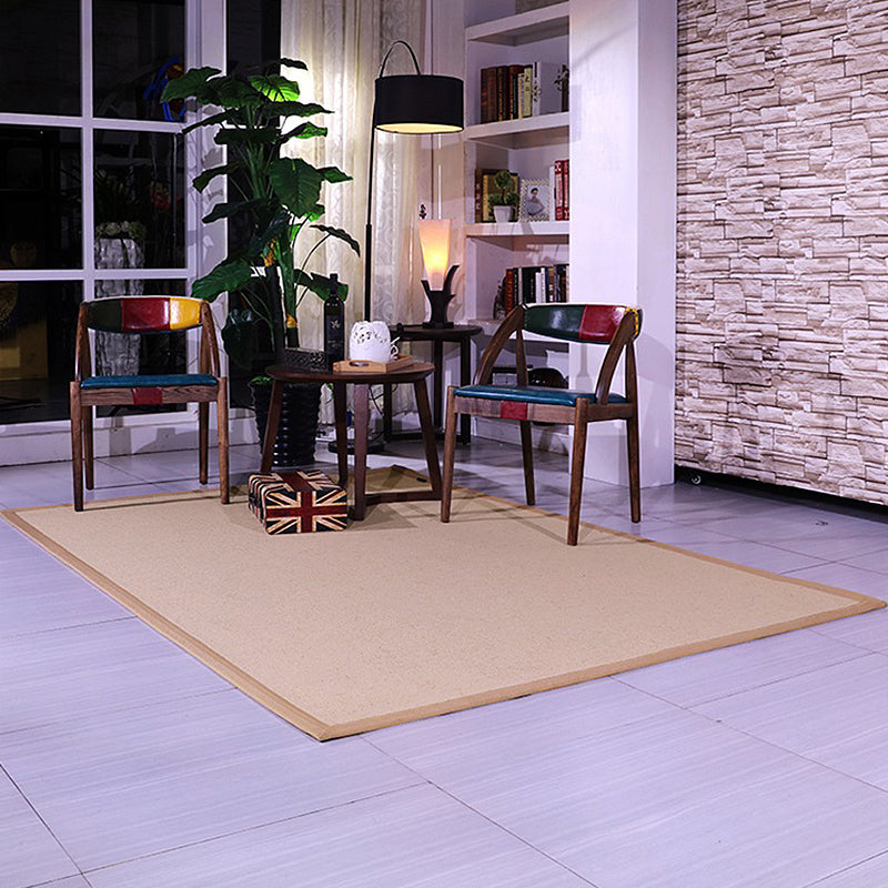 Skorter | Brown Solid Color Rug Sisal Country Rug Pet Friendly Washable Non-Slip Rug for Bedroom