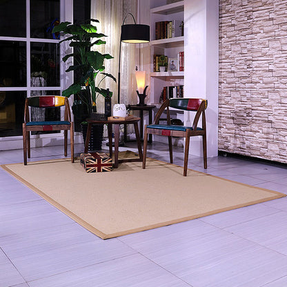 Skorter | Brown Solid Color Rug Sisal Country Rug Pet Friendly Washable Non-Slip Rug for Bedroom