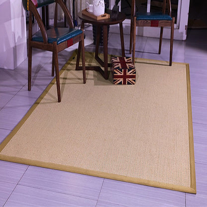 Skorter | Brown Solid Color Rug Sisal Country Rug Pet Friendly Washable Non-Slip Rug for Bedroom