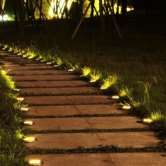 Skørter | 4 Pack Solar Lights 8 LED Solar Lights Outdoor Solar-Powered Garden Lights Waterproof Recessed Lights for Patio Path Garden Lawn Courtyard Driveway Patio Walkway