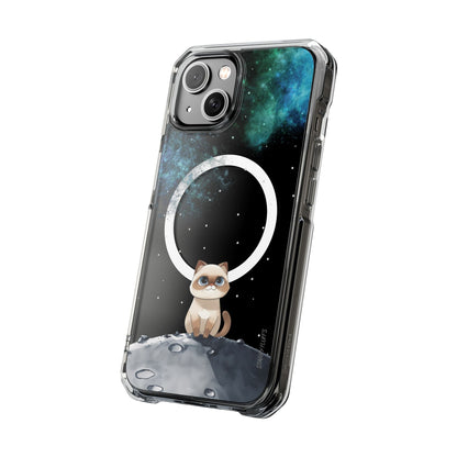 Skorter | Fluff's - Nebula the Siamese in Space Magnetic Clear Case for iPhone Series