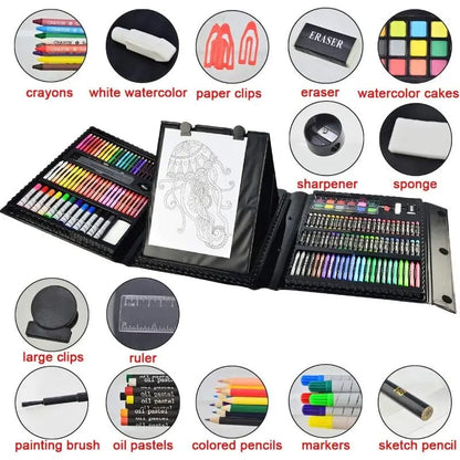 Skorter | 185-pieces: Double-sided Trifold Easel Art Set