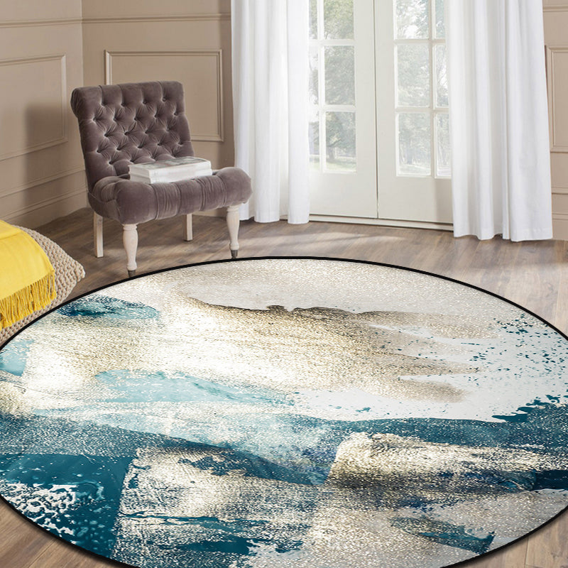 Skorter | Blue industrial carpet polyester abstract star pattern carpet pet-friendly washable non-slip carpet for the bedroom