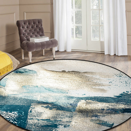 Skorter | Blue industrial carpet polyester abstract star pattern carpet pet-friendly washable non-slip carpet for the bedroom