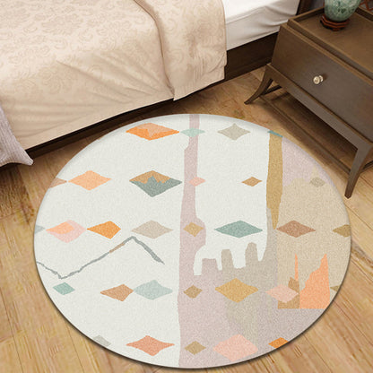 Skorter | Contemporary Bedroom Carpet Multicolor Abstract Rug Synthetic Washable Non-Slip Pet-Friendly Indoor Rug