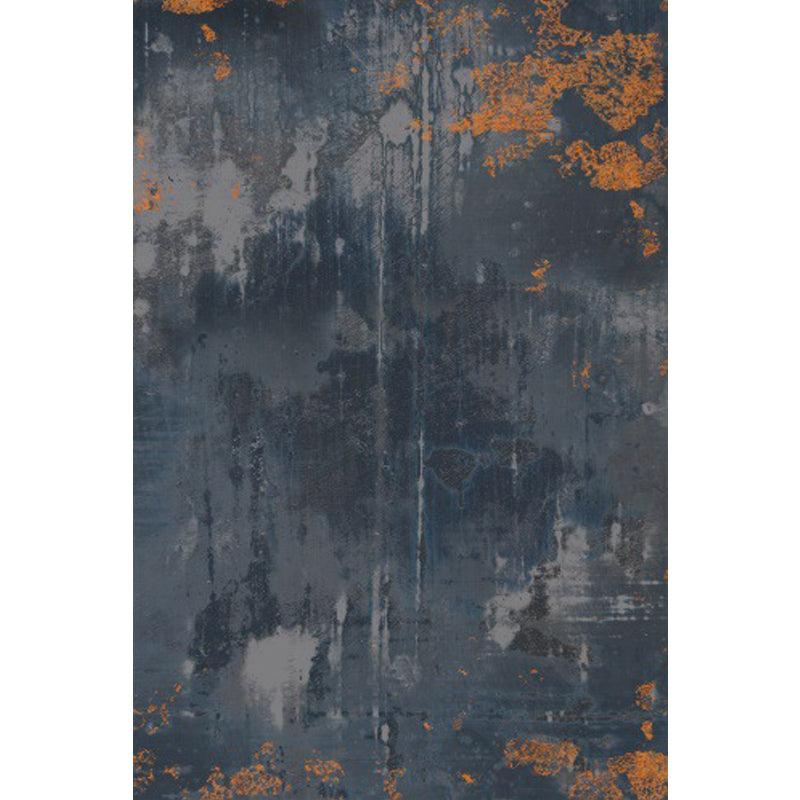 Skorter | Dark Grey Industrial Carpet Polyester Abstract Pattern Carpet Pet Friendly Non-Slip Washable Rug for Living Room