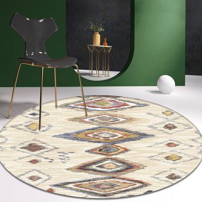 Skorter | Colorful Living Room Carpet Southwestern Tribal Diamond Pattern Carpet Synthetic Machine Washable Non-Slip Back Carpet