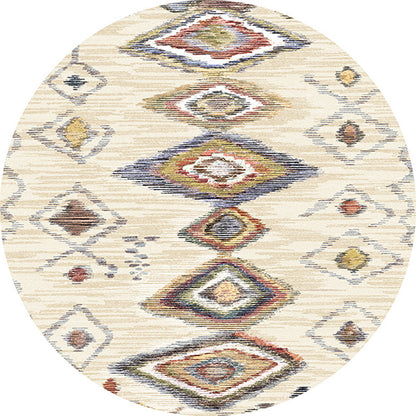 Skorter | Colorful Living Room Carpet Southwestern Tribal Diamond Pattern Carpet Synthetic Machine Washable Non-Slip Back Carpet