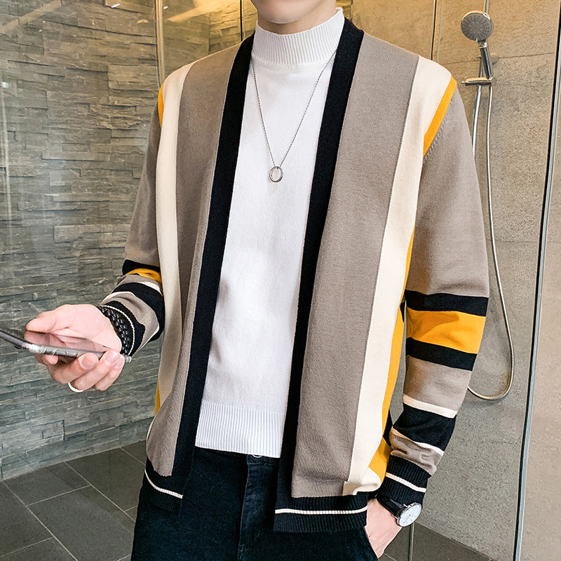 Men's cardigan with modern color block design Skorter