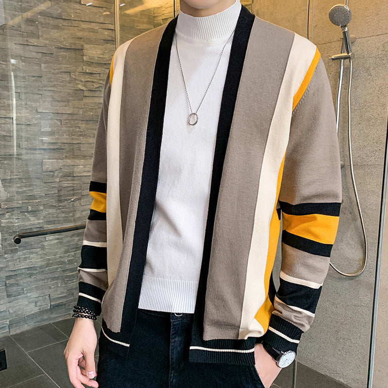 Men's cardigan with modern color block design Skorter