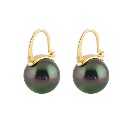Skorter | Black Pearl Earrings  Available in White Champagne Grey Gold and Black  Pearl Dangle Earrings