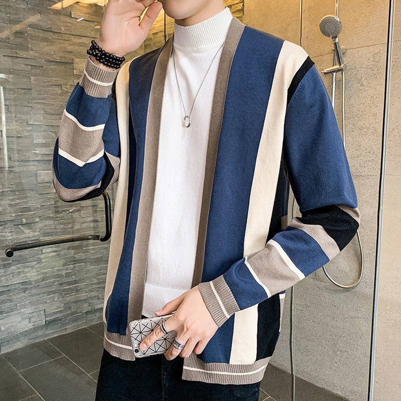Men's cardigan with modern color block design Skorter